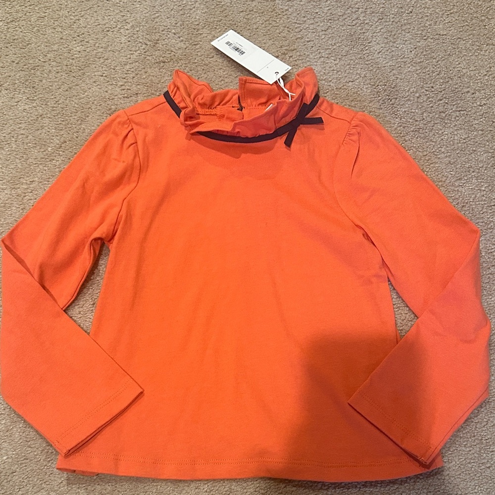Janie and Jack Orange Long Sleeve Ruffle Top